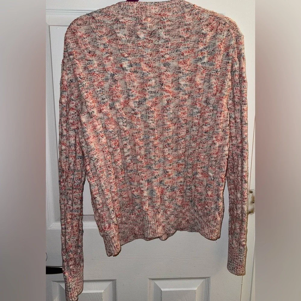 J. Crew Pink Cable Knit Turtleneck Sweater size large